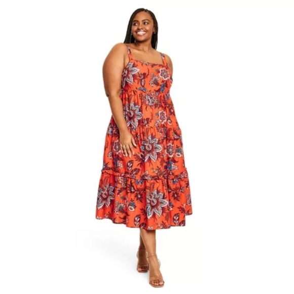 rhode skin | Dresses | New Rhode Large Leafy Floral Print Tiered Mini ...